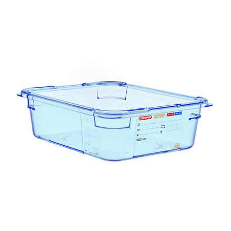 Araven FOOD PAN BPA-FREE GN1/2, 6.3qt BLUE TRANSPARENT 12 3/4" X 10 3/8" X 4" 07822